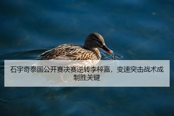 石宇奇泰国公开赛决赛逆转李梓嘉，变速突击战术成制胜关键